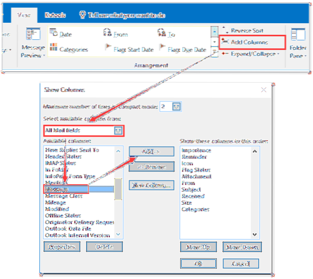 email di esportazione di Outlook