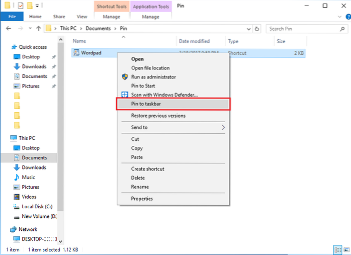 fixați în bara de activități Windows 10 nu funcționează