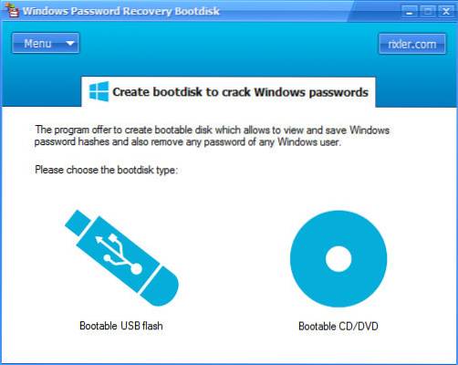 redefinir a senha do windows usb inicializável