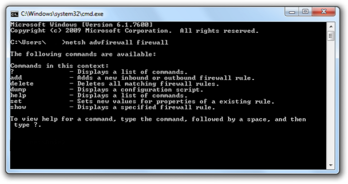 rulați paravanul de protecție Windows din linia de comandă