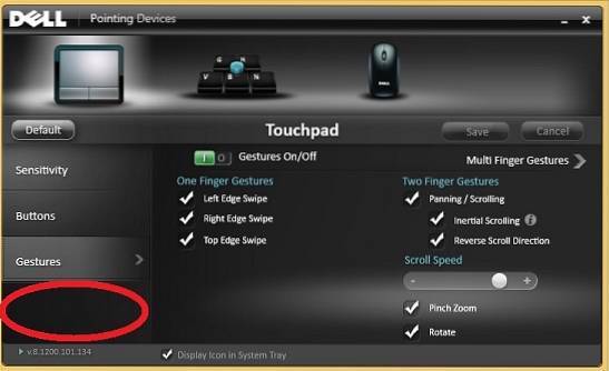 lo scorrimento del touchpad non funziona Windows 8.1 dell
