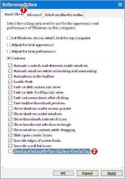 turn off font shadow windows 10
