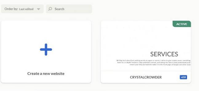 Costruttore di siti web gratuito Ucraft Crea rapidamente un nuovo sito web