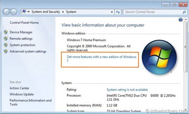 aggiorna Windows 7 Home a Ultimate