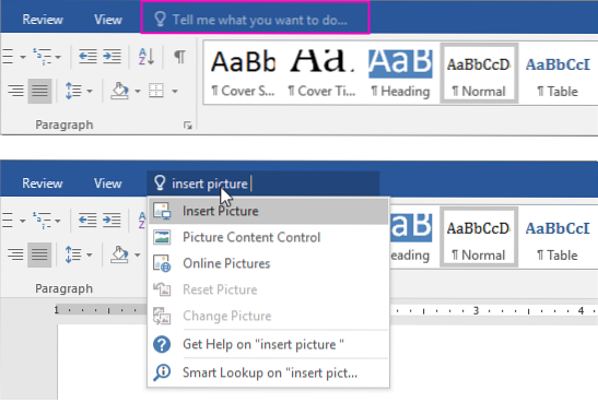 use the tell me feature to open the thesaurus