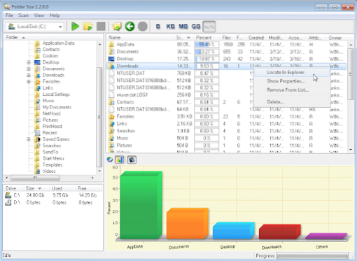 utility to show folder sizes