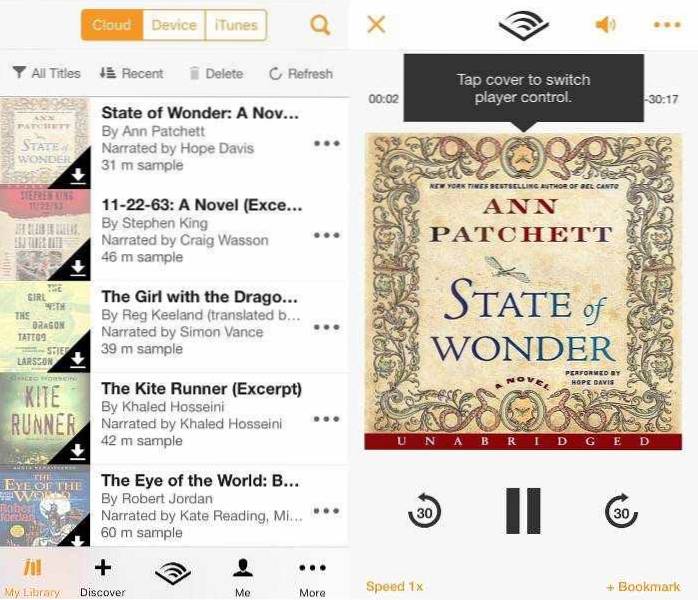 Forskellige måder at afspille lydbøger på iOS-enheder
