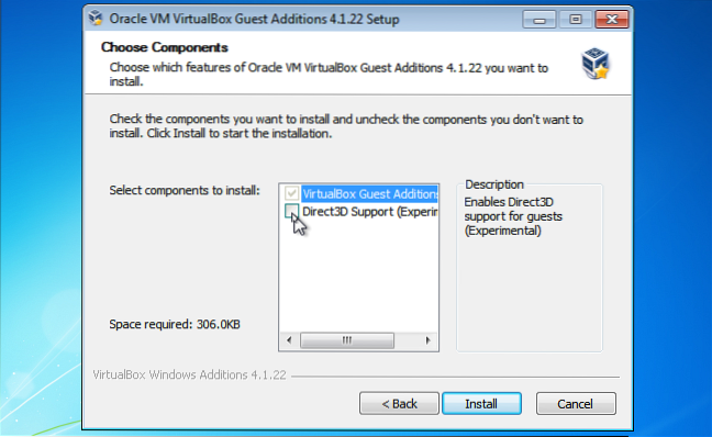 virtualbox windows 7 direct3d