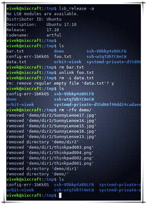 what is the command to delete a file in linux