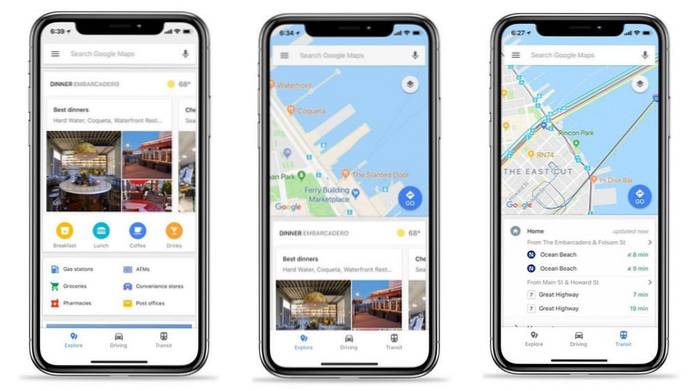 O que é diferente com o novo aplicativo do Google Maps para iOS