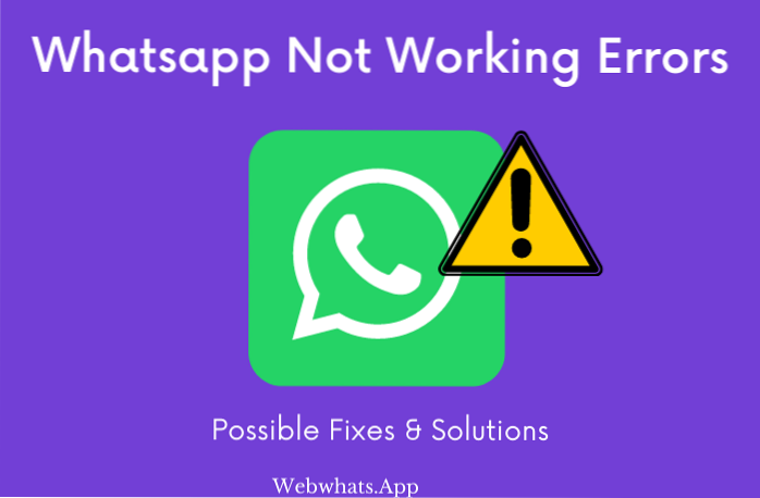 WhatsApp nefunguje? Zde jsou opravy