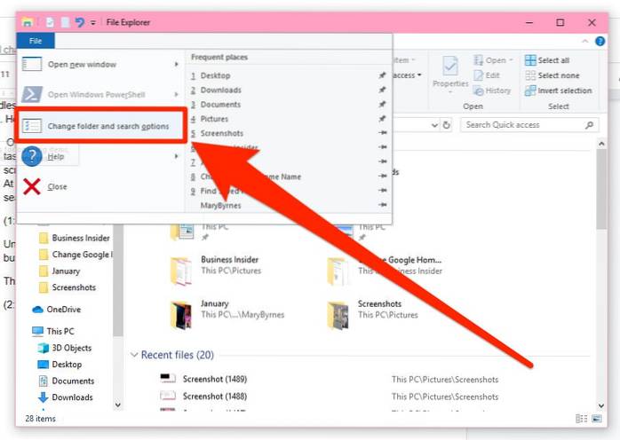 Windows 10 cancella i file recenti