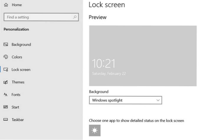 windows 10 lock screen preview not working