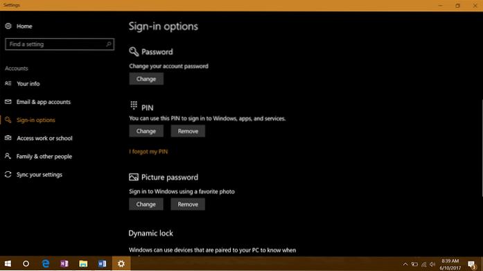 windows 10 picture password not showing