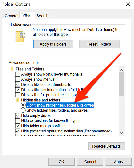 Windows 10 zobrazují skryté soubory