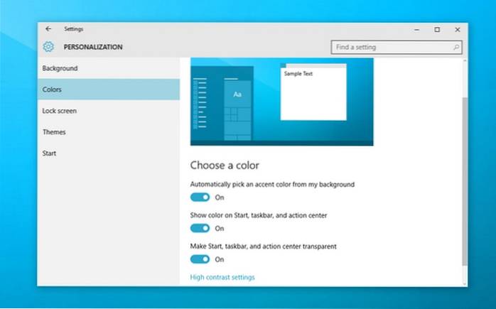 fundo de seleção de tema do windows 10