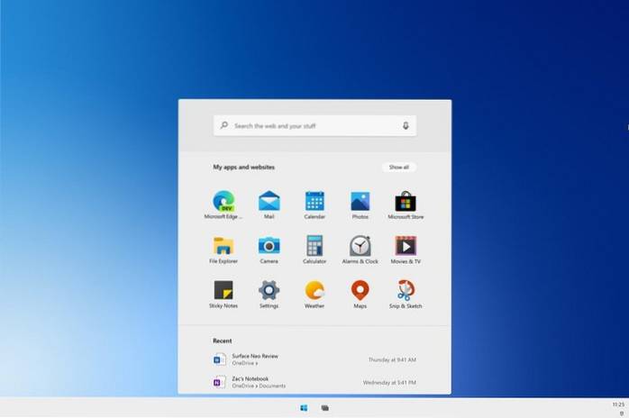 icona del menu di avvio di Windows 10x