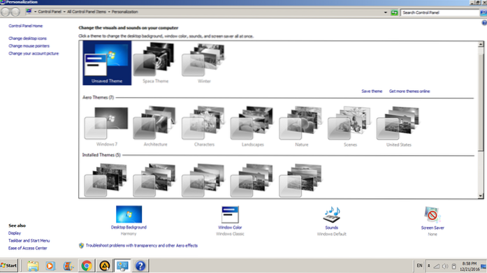windows 7 aero not working