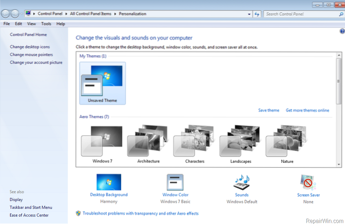 temă Windows 7 aero