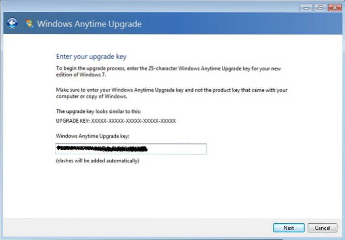 Windows 7 in qualsiasi momento aggiorna keygen
