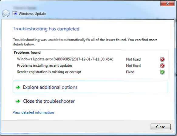 windows 7 update troubleshooter