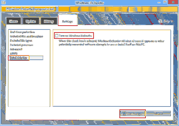 Windows 8 disabilita Windows Defender