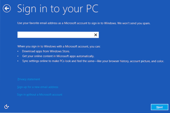 account locale di Windows 8