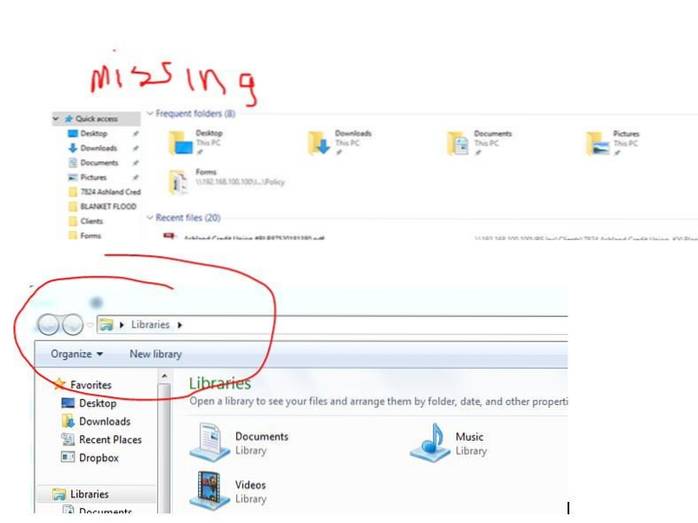 falta la barra de direcciones del explorador de Windows