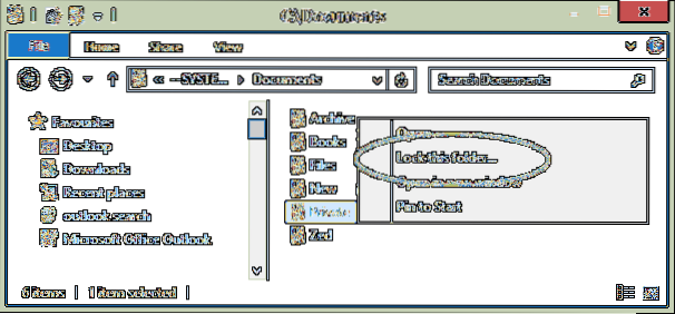 senha da pasta do windows