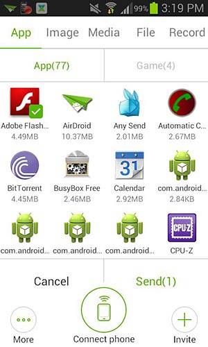 Xender trasferisce rapidamente i file tra due dispositivi Android