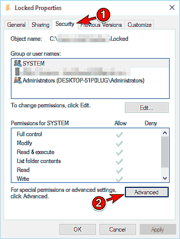 access is denied windows 10