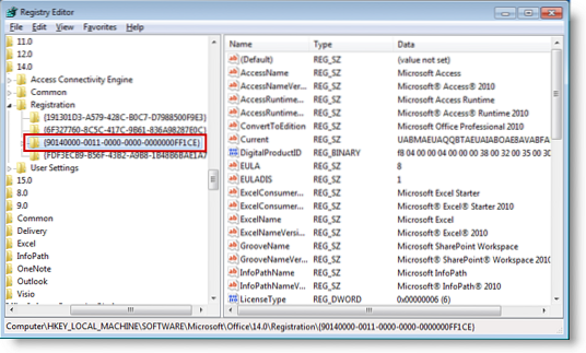 clave microsoft access 2010