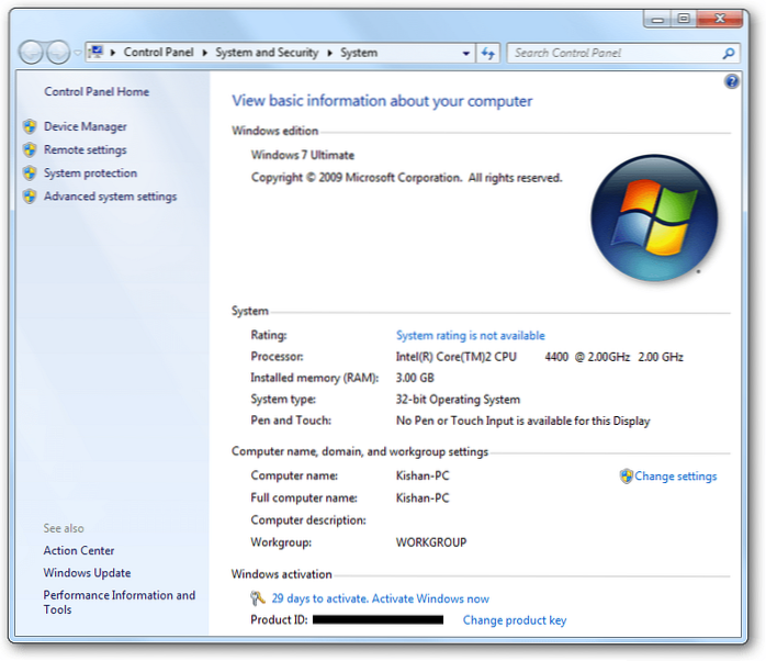 aktivace Windows 7 Ultimate