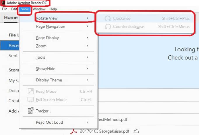 adobe acrobat rotate page