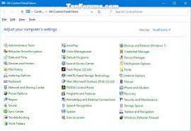 toate elementele panoului de control