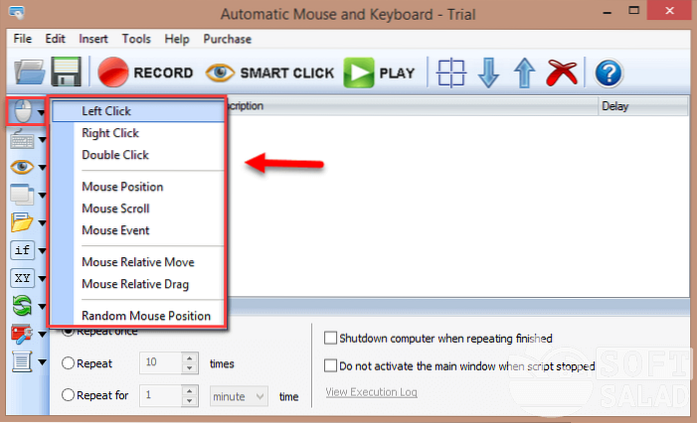 scorrimento automatico del mouse