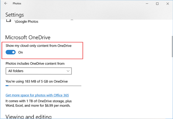 czy mogę ukryć zdjęcia w onedrive