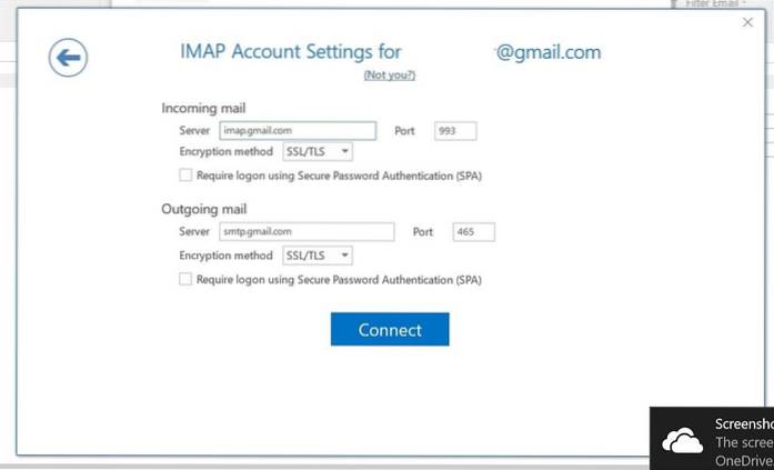 can t add gmail account to outlook