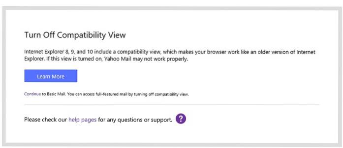 cannot access yahoo mail on windows 10