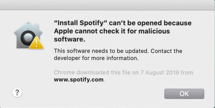 kann nicht geöffnet werden, da Apple es nicht auf schädliche Software überprüfen kann