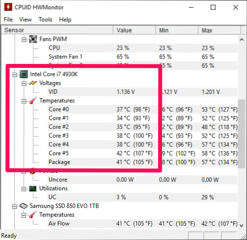 check cpu temperature windows 10