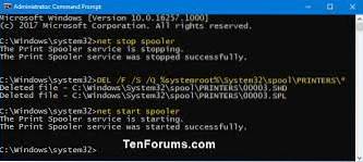 clear print queue windows 10 batch file