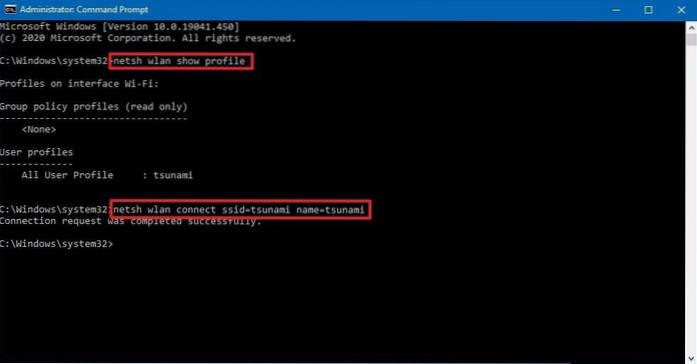 cmd conectar ao wi-fi