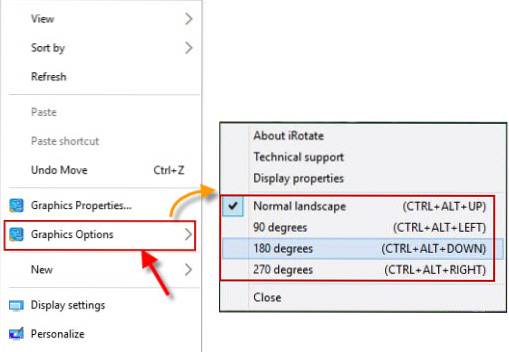 command to rotate screen in windows 10
