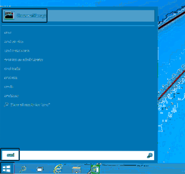 fereastra panoului de control 10 cmd