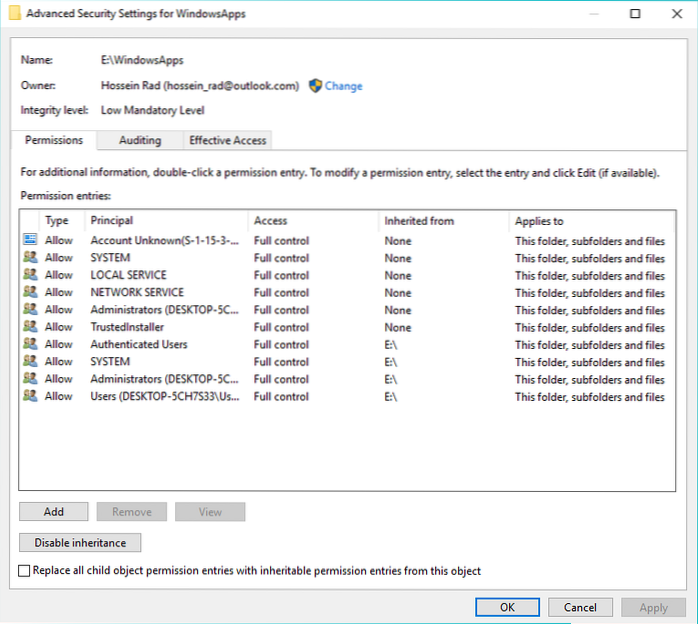 copy windowsapps folder