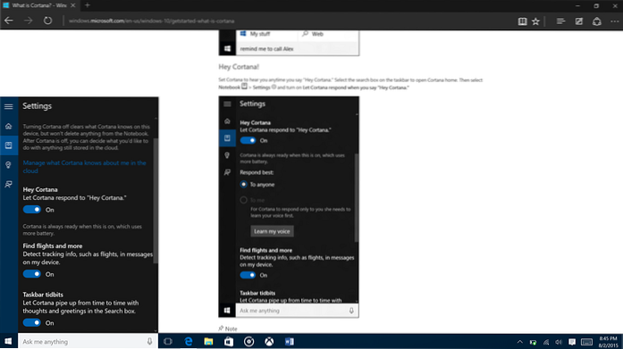 Cortana Voice não funciona Windows 10