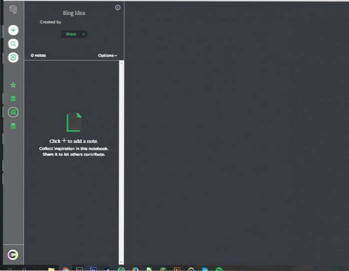 mørkt tema evernote web