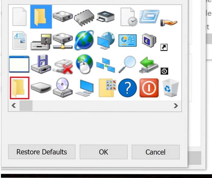 default folder icon windows 10