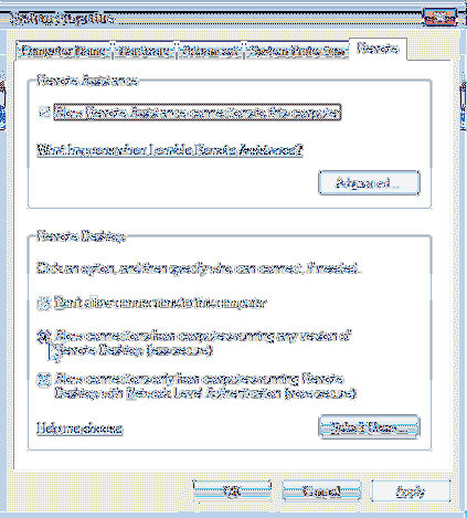 deaktiver nla windows 10